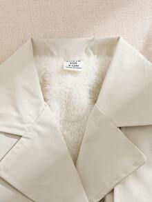 Souflis Souflis 女婴幼儿新生儿0-3岁秋冬季百搭日常英伦风翻领风衣 - 米色 - 查看 3