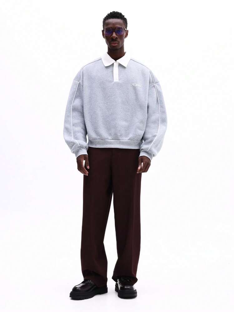 Quarter Zip Polo With Contrast Collar