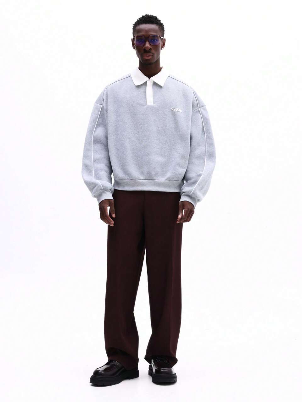Quarter Zip Polo With Contrast Collar