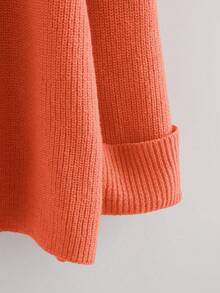 GlowEve 新款时尚女士开衫，欧美时尚百搭简约时尚针织上衣 - 橘色 - 查看 4