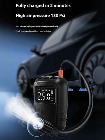 JMMO ZLP-003 High-Capacity Multiple Batteries 2*2000mAh 4000 MAh In Total Battery Wireless Car Air Pump | High-Pressure Fast Inflation, Electric Tire Inflator For Sedans Wireless Car Tire | Portable High-Pressure Pump, Fast Charging For Car Tires Includes Lighting Suitable For Motorcycles, Bicycles, Basketballs, Footballs, Volleyballs, And Cars.