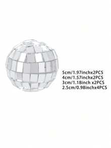 10/5 件装粉色迪斯科球蛋糕装饰，反光镜面球蛋糕装饰，迷你迪斯科镜面球装饰 - 塑料反光银色装饰吊坠，镜面球反光玻璃球，家居悬挂装饰，适用于 70 年代迪斯科主题派对装饰、生日节日派对装饰 - 彩色 - 查看 13