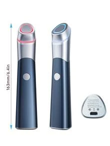 红蓝 LED 灯 EMS 微电流面部按摩器眼部按摩器用于面部提升增强吸收更光滑的皮肤纹理光泽、弹性、下颌线提升、皮肤紧致、真正的玻璃发光设备皮肤护理水疗中心 - 寶石藍 - 查看 8