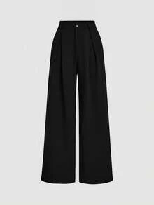 SHEIN MOD 复古系带装饰腰部外套和裤子套装 - 黑色 - 查看 6