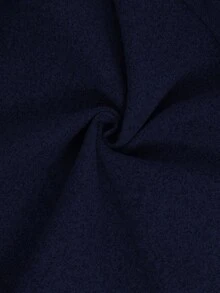Selianne 女士优雅廓形系带腰身金属蘑菇扣斗篷外套，灰色 - 藏蓝色 - 查看 4
