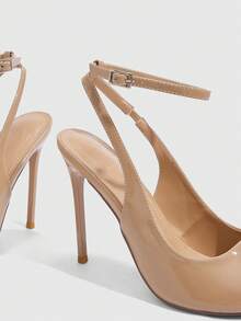 CUCCOO SZL Women's Pointed Toe Buckle Design Fashionable High Heels, Versatile For Daily Wear For Christmas - Apricot - View 8