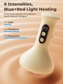 Teckwe Masajeador eléctrico con calefacción, piedras calientes para masaje, cepillo de meridianos, herramienta de masaje para celulitis, drenaje linfático universal, amasado, masaje abdominal y de espalda, para uso doméstico y spa