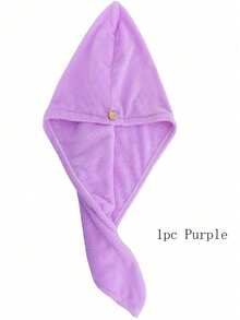 SHEIN 1pc/4pcs Women's Quick Dry Hair Towel Wrap - Highly Absorbent Microfiber Hair Drying Caps, Coral Fleece Bathroom Turban Towel Home Bathroom Decor Hair Bonnet - Multicolor - View 15