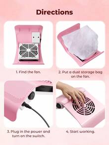 Teckwe 美甲除尘器，专业美甲工具 - 粉色 - 查看 9