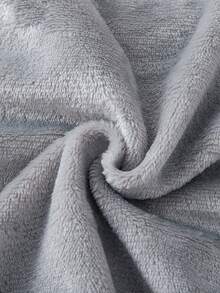 女婴休闲可爱灰色毛绒爱心图案长袖睡衣套装 - 灰色 - 查看 7