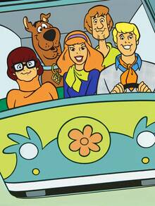 SCOOBY-DOO X SHEIN 1 12.85oz/380ml Cartoon Printed Ceramic Mug, Cold And Heat Resistant, Can Be Used In Microwave Ovens And Dishwashers, Suitable For Water, Milk, Juice, Coffee, Fashion, Dog, Car, Adventure,Gift Ideas