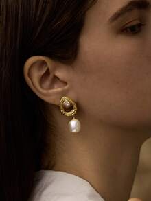 Opalesca Minimalist Pearl Stud & Drop Earrings For Women, Vintage Luxury Small Design Earrings,Outfits,Old Money,Beaded,Wedding/Bridal Accessories,Fairycore/Fairy,Pearl,Flower,Fall/Autumn/Winter,For Mom/Women/Girl/Mother,Elegant,Premium