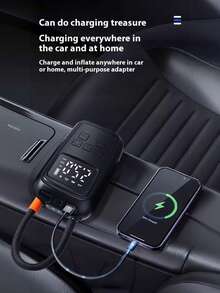 JMMO ZLP-003 高容量多电池 2*2000mAh 4000 mAh 总电池容量无线车载气泵 | 高压快速充气，轿车电动轮胎充气泵 无线汽车轮胎 | 便携式高压泵，汽车轮胎快速充电 包含照明灯 适用于摩托车、自行车、篮球、足球、排球和汽车。