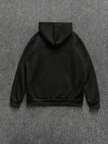 Glimmora Y2K风格女式复古字母印花卫衣，时尚休闲连帽卫衣，适合秋冬季日常穿着 - 黑色 - 查看 2