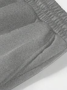 Manfinity Homme Pantalones de chándal casuales de unicolor con cordón en la cintura para hombres - Gris Claro - Ver 5