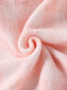 SHEIN Sparklyn 女童优雅简约粉色格子针织连衣裙，秋冬季，可爱兔子刺绣长袖毛衣连衣裙 - 粉色 - 查看 5