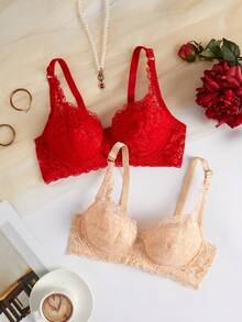 Snug Zone Bộ 2 áo ngực ren và áo ngực không gọng - Nhiều màu - Xem 3