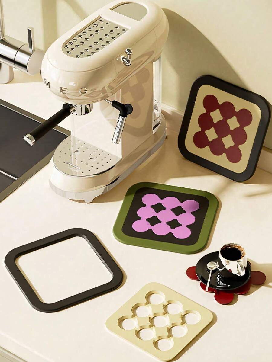 Joivida 1 片装耐热硅胶垫 - 多功能耐热锅垫，适用于电热板、平底锅和汤锅 - 易于清洁和干燥的厨房隔热垫 - 台面和桌面保护垫，圣诞节、情人节礼物 - 彩色 - 查看 1