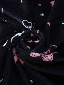 2 Piece Sets Teen GirlBow Print Velvet Long Sleeve Top And Pants Pajama Set Teen Long Sleeve Pajama Bow Pajamas Cute Pj Set Tween Girls Pajama Set Bow Teen Girl Clothes - Multicolor - View 4