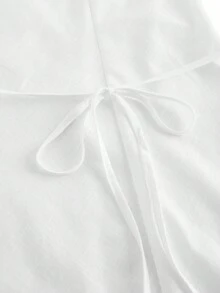 Ocili 舒适棉质简约蕾丝女士睡袍 - 白色 - 查看 10