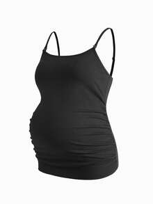 Modmama 2件套孕妇哺乳褶皱休闲吊带背心套装