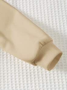 Cozy Pixies 男婴卡通3D恐龙图案针织柔软圆领长袖套头卫衣 - 卡其色 - 查看 6