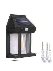 1PC Solar Outdoor Wall Light Security Light With Motion Sensor 3 Modes Decorative Wall Lights Suitable For Courtyards - Black - View 12