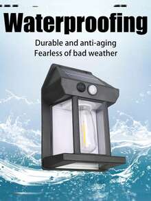 1PC Solar Outdoor Wall Light Security Light With Motion Sensor 3 Modes Decorative Wall Lights Suitable For Courtyards - Black - View 9