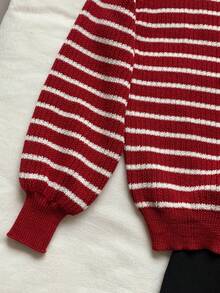 Comfortcana 女士秋冬新款针织开衫，时尚蝴蝶结腰带撞色休闲百搭毛衣 - 彩色 - 查看 3