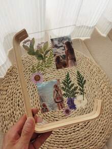 多功能亚克力相框配木质支架 - 完美展示照片、艺术作品等 - 提供三种尺寸：4x6 英寸相框、5x7 英寸复古木质透明亚克力相框、6x8 英寸桌面展示相框、婚礼相框、生日礼物、毕业典礼礼物 - 樺木 - 查看 7