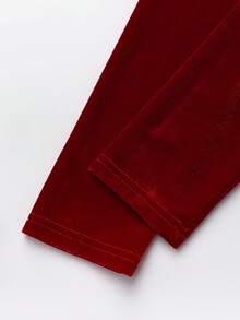 GlowEve Áo sơ mi nữ dài tay màu đỏ sang trọng, cổ khoét sâu, đính ngọc trai, thích hợp mặc đi làm hàng ngày, dự tiệc Giáng sinh, Năm mới, các dịp lễ hội. - Đỏ - Xem 7