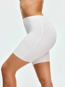 SHAPORA 纯色高腰塑身短裤、内裤 - 白色 - 查看 2