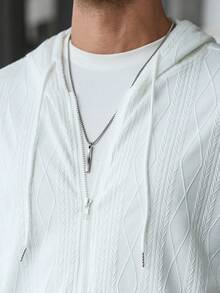 Manfinity CasualCool 男士休闲连帽卫衣，白色，适合日常穿着 - 白色 - 查看 6