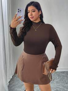 SHEIN LUNE 柔软抓绒保暖多功能大码长袖T恤