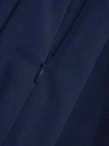 Sweetra 女士休闲百褶A字裙，适合春秋季穿着 - 寶藍色 - 查看 5