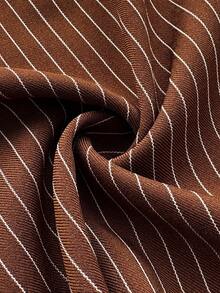 Maweii Plus Size Fashionable Vertical Striped Wide Leg Pants - Brown - View 6