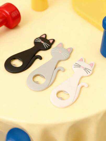 Joivida Söt Katt Svart Rosa Grå Vit Flasköppnare Kattklo Kreativ Kylskåp Ölkapsyl Flasköppnare Köksverktyg Magnetisk Kylskåpshängare För Hemmabarer Och Fester