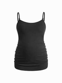 Modmama 2件套孕妇哺乳褶皱休闲吊带背心套装