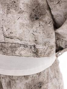 SUMWON Boxy Fit Twill Jacket With Textured Effect And Button Closure For Casual Streetwear - Apricot - View 8