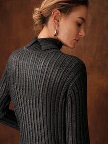 MOTF PREMIUM WOMEN'S AUTUMN/WINTER WOOL BLEND TURTLENECK SWEATER, HEATHER GREY - Grey - View 7