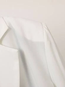 SHEIN Franclia Women's Minimalist White Thick Chiffon 3/4 Sleeve Blazer, Autumn