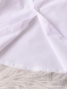 SHEIN 2 Stücke Gentleman Outfit für Kleine Jungen, weiß Langarm Hemd mit Knöpfen und burgunderrote karierte Anzughose, elegante Fliege, modischer Gentleman Stil, geeignet für Geburtstagsfeiern, formelle Anlässe, Hochzeiten, Taufen, Schulanfang, Halloween, Weihnachten - Verschiedenfarbig - Übersicht 5