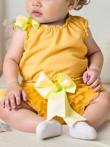 Baby Girls Shirt Co-Ords - Yellow - View 2