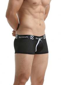 WENEZON Herren abnehmbare Tasse sexy Mesh Slips - Schwarz - Übersicht 3