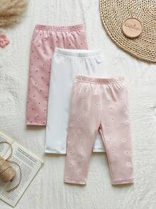 Vintaside Kids 3件套波点碎花婴儿/幼儿打底裤套装，婴儿/幼儿下装，婴儿/幼儿裤子 - 彩色 - 查看 1