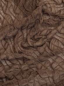 SHEIN LUNE 女士休闲棕色纹理喇叭袖系带衬衫，棕色女式衬衫，深棕色上衣，巧克力棕色上衣，棕色长袖上衣，秋季女装，长袖上衣，冬季女装，休闲款 - 棕色 - 查看 10