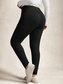 SHEIN LUNE Plus-Size Tights Yoga Pants Curve Plus Size Leggings Plus Size Workout Leggings Plus Size Yoga Pants Stretch Pants Plus Size Active Wear Insulated Leggings