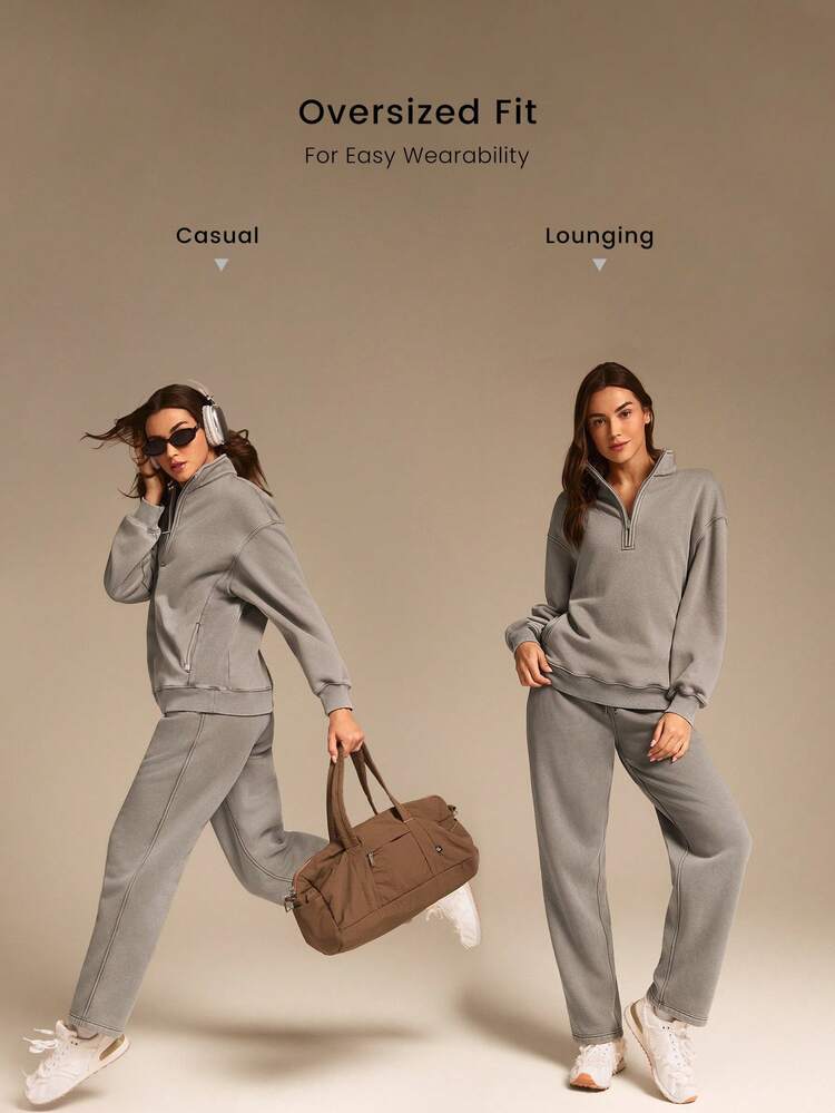 Pantalon de jogging en molleton doux et léger, à jambes larges, avec poches latérales, taille ajustable à cordon, idéal pour l'automne, l'hiver, les sorties et le port quotidien décontracté