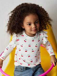 Maija Kids Maija Kids 女童碎花针织柔软圆领长袖套头衫 - 粉色 - 查看 4