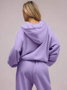 MUSERA Oversized Fleece Hooded Sweatshirt Graduation,Back To School,Graduation,Teacher For Women,Back To School Winter Spring Casual - Lilac Purple - View 3